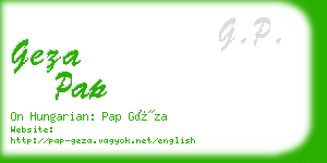 geza pap business card